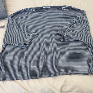 Double Zero Navy and White Striped Sweatshirt